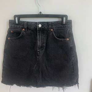 Topshop Black Jean Skirt